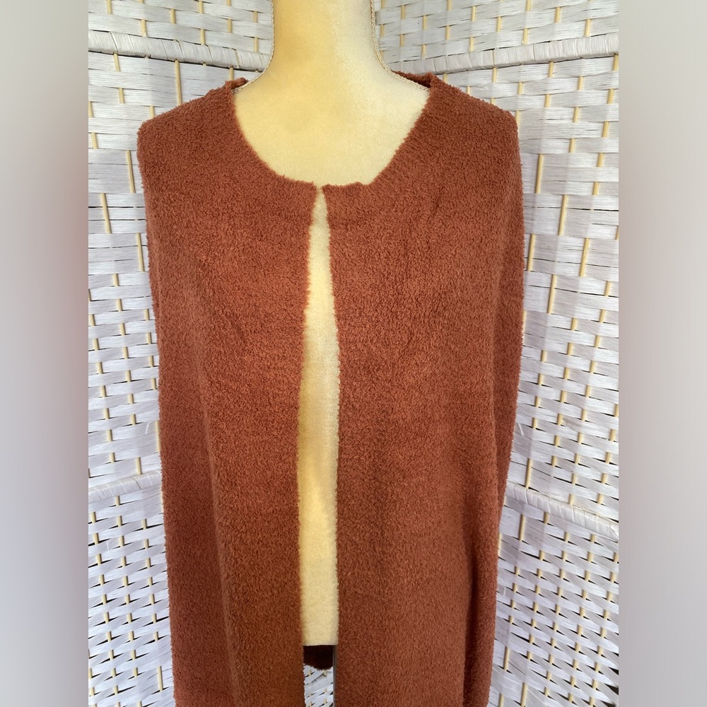 NWT Hem & Thread Cloud Brushed Luxe Soft Cardigan Beautiful Rust Color - Picture 8 of 15